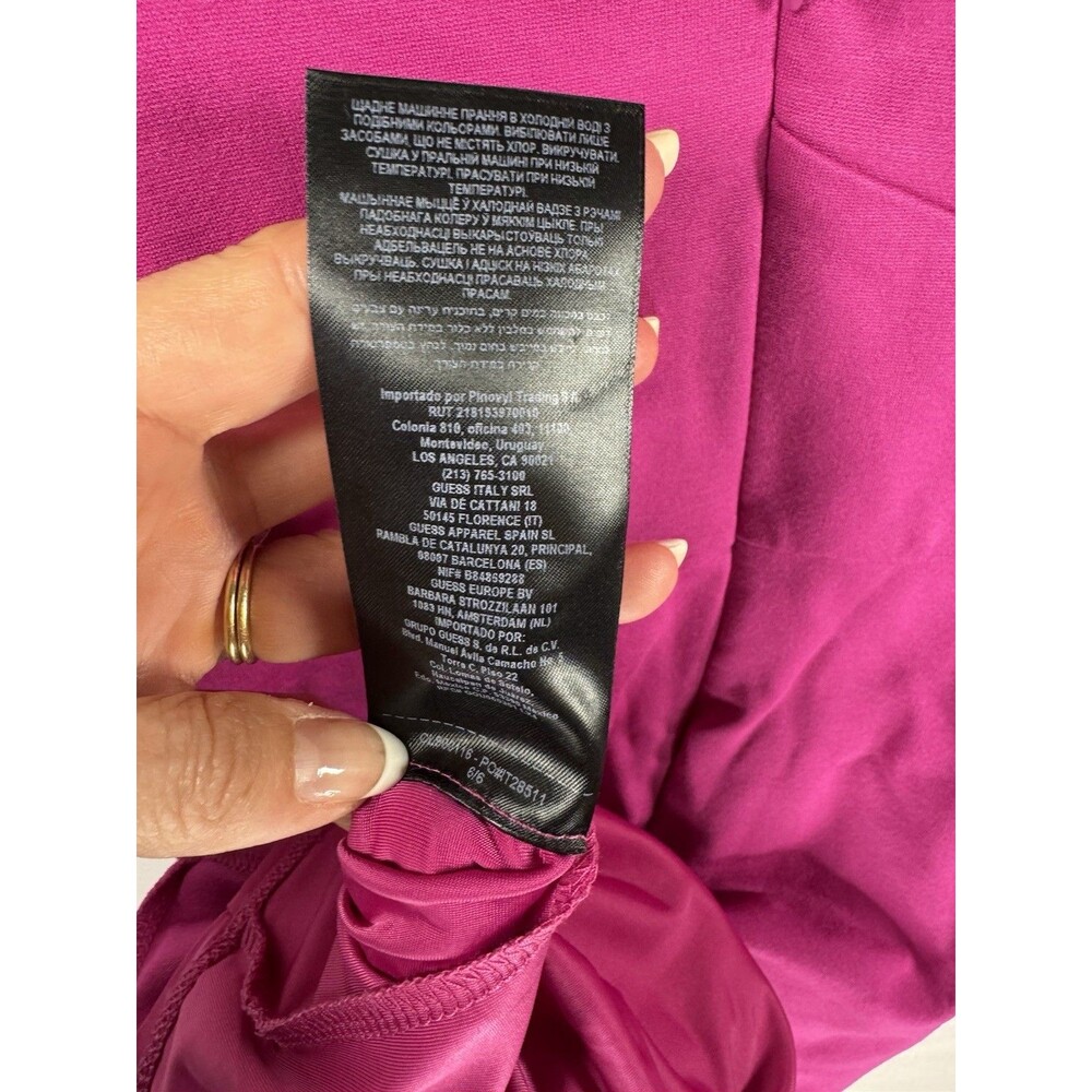 Guess Bodycon Cut Out Asymmetrical Mini Dress Small PINK - Picture 4 of 11